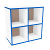 ORGANIZADOR LATERAL CHICO 4 SECCIONES BLANCO FILO AZUL